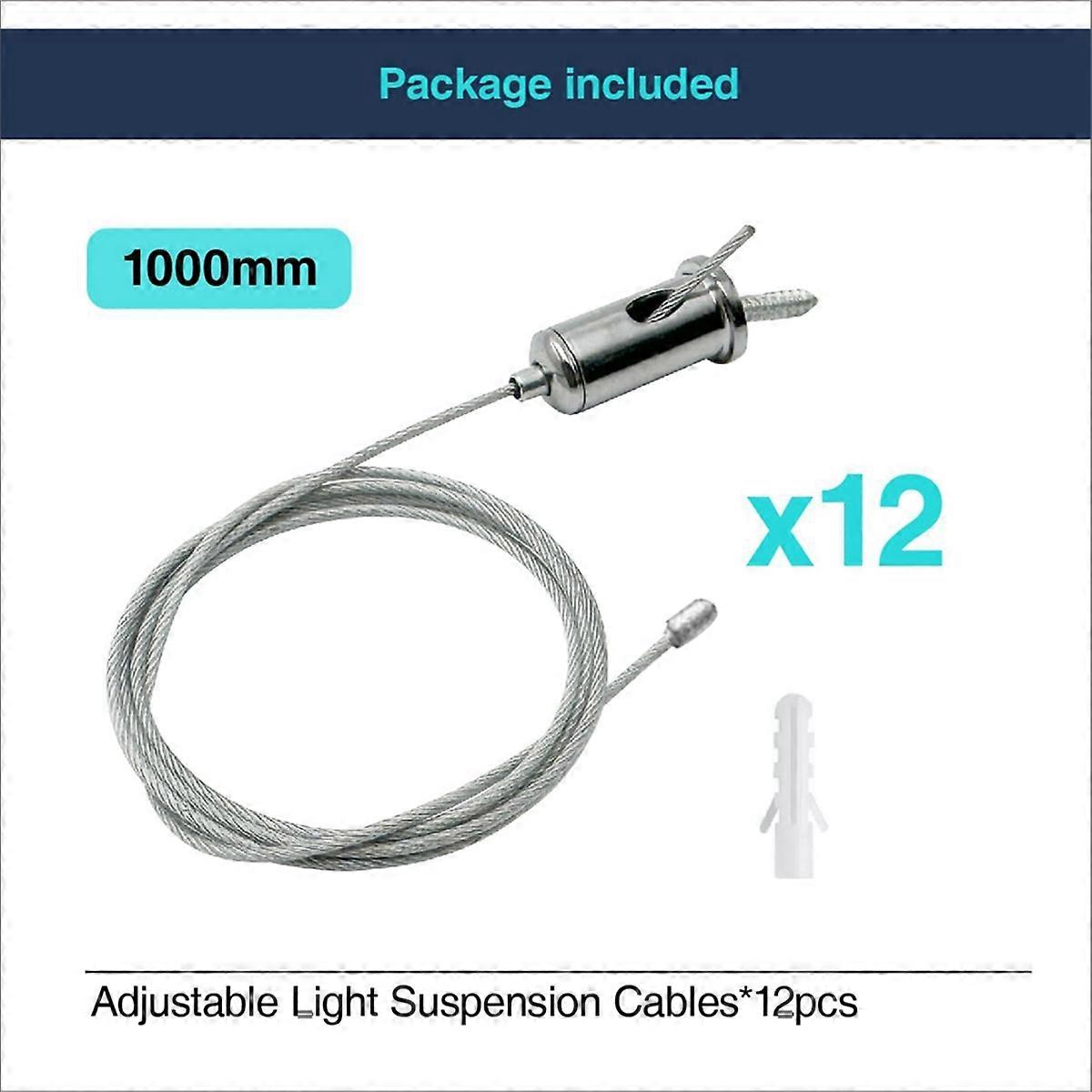Kit com 12 conjuntos de cabos de suspensão de garagem hexagonais, correntes de aço para pendurar, pingente com conector de luz em formato de favo de mel