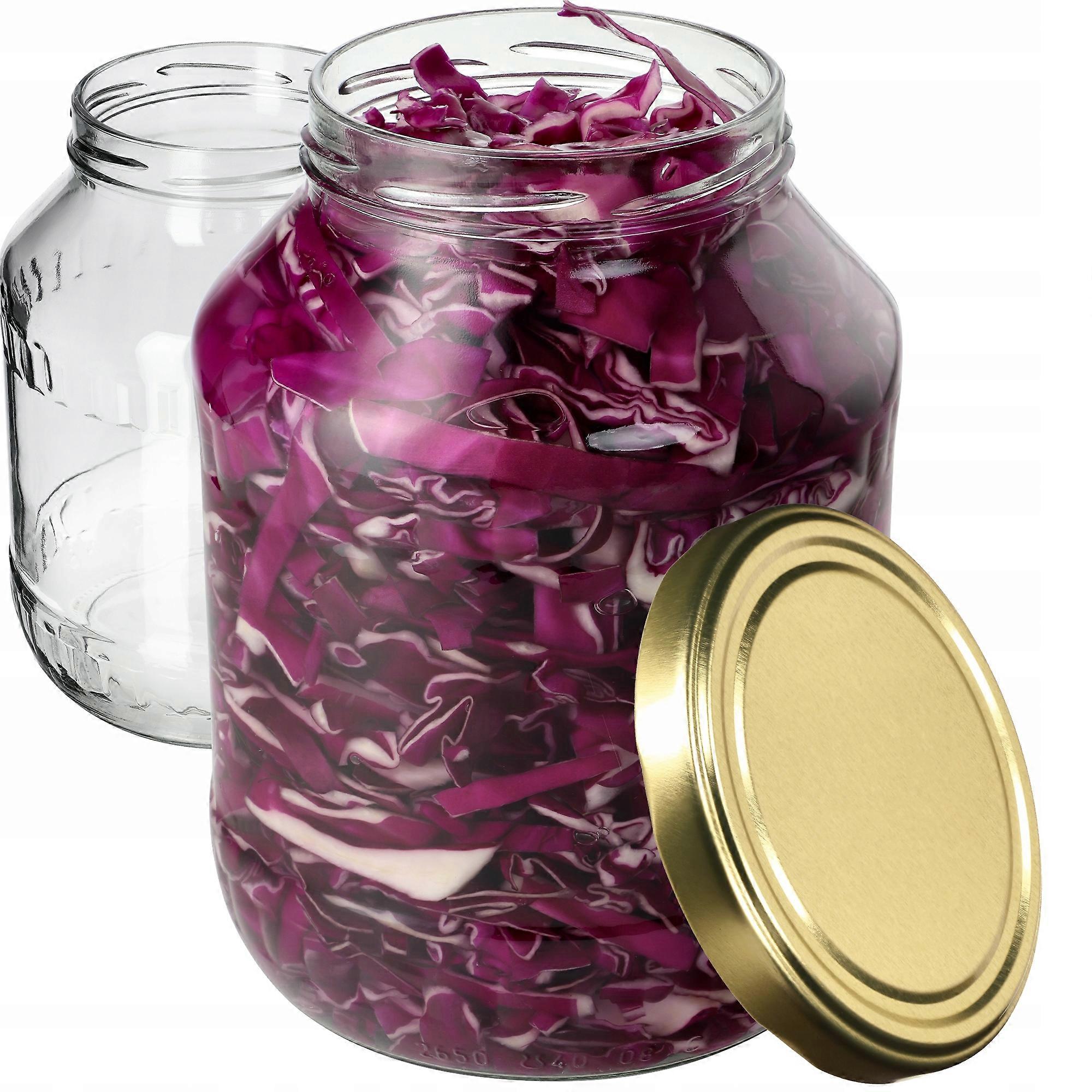 KADAX 2x Glass jar jars 2.5L jar for cucumbers tinctures + caps fi100