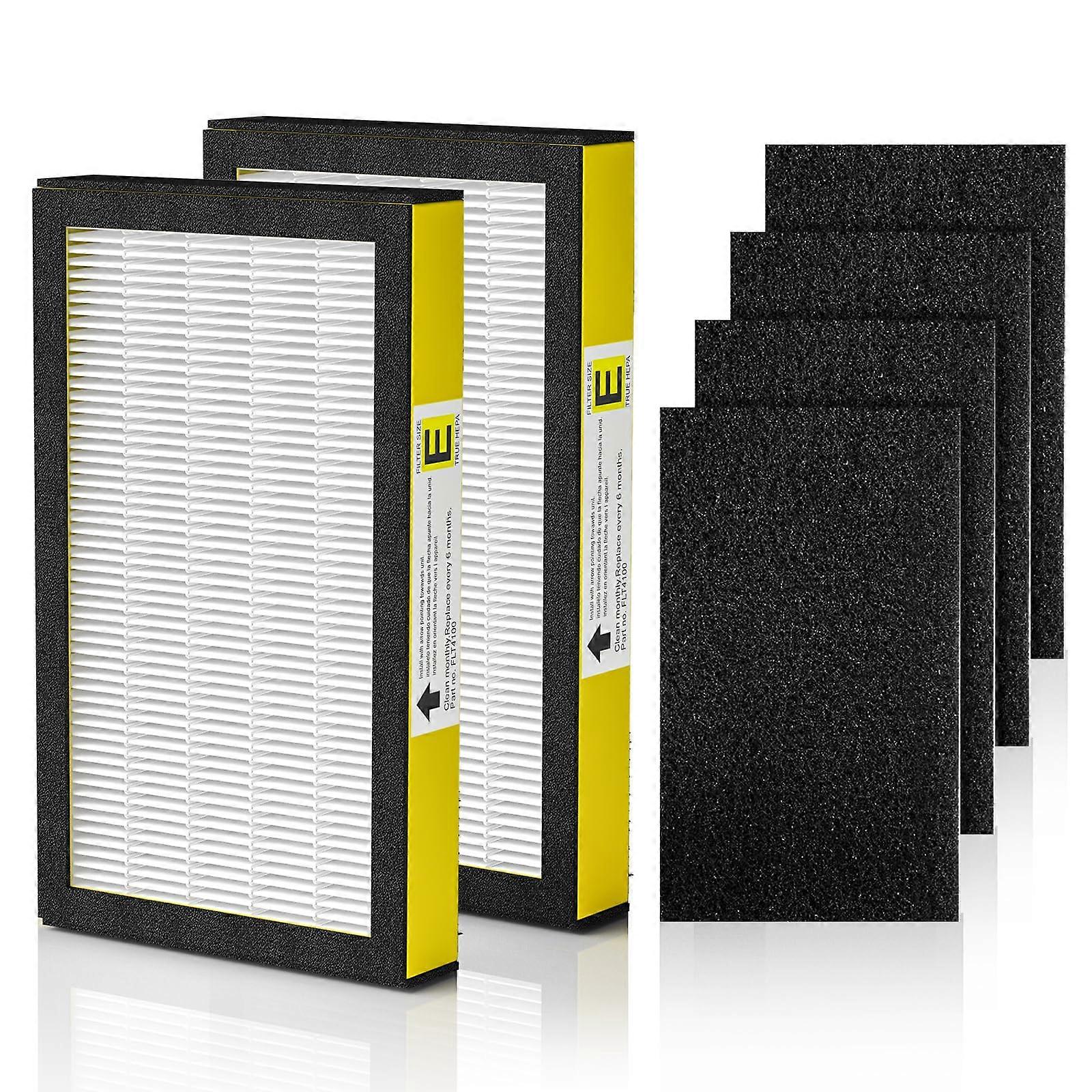 FLT4100 Replacement Filter E for AC4100, AC4100CA, AC4150BL, AC4150PCA, AC4150P - 2 HEPA Filters & 4 Activated Carbon Pre-Filters