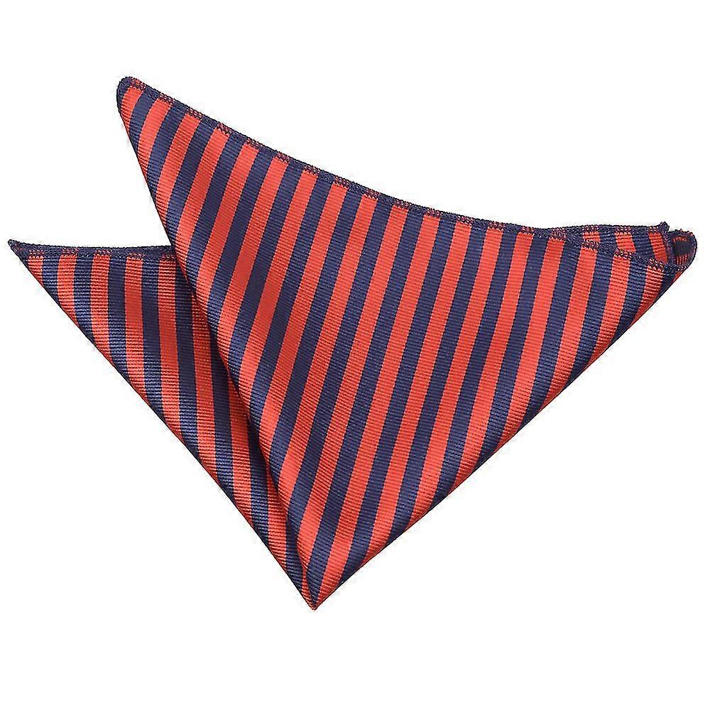 Navy Blue and Red Thin Stripe Pocket Square DUU