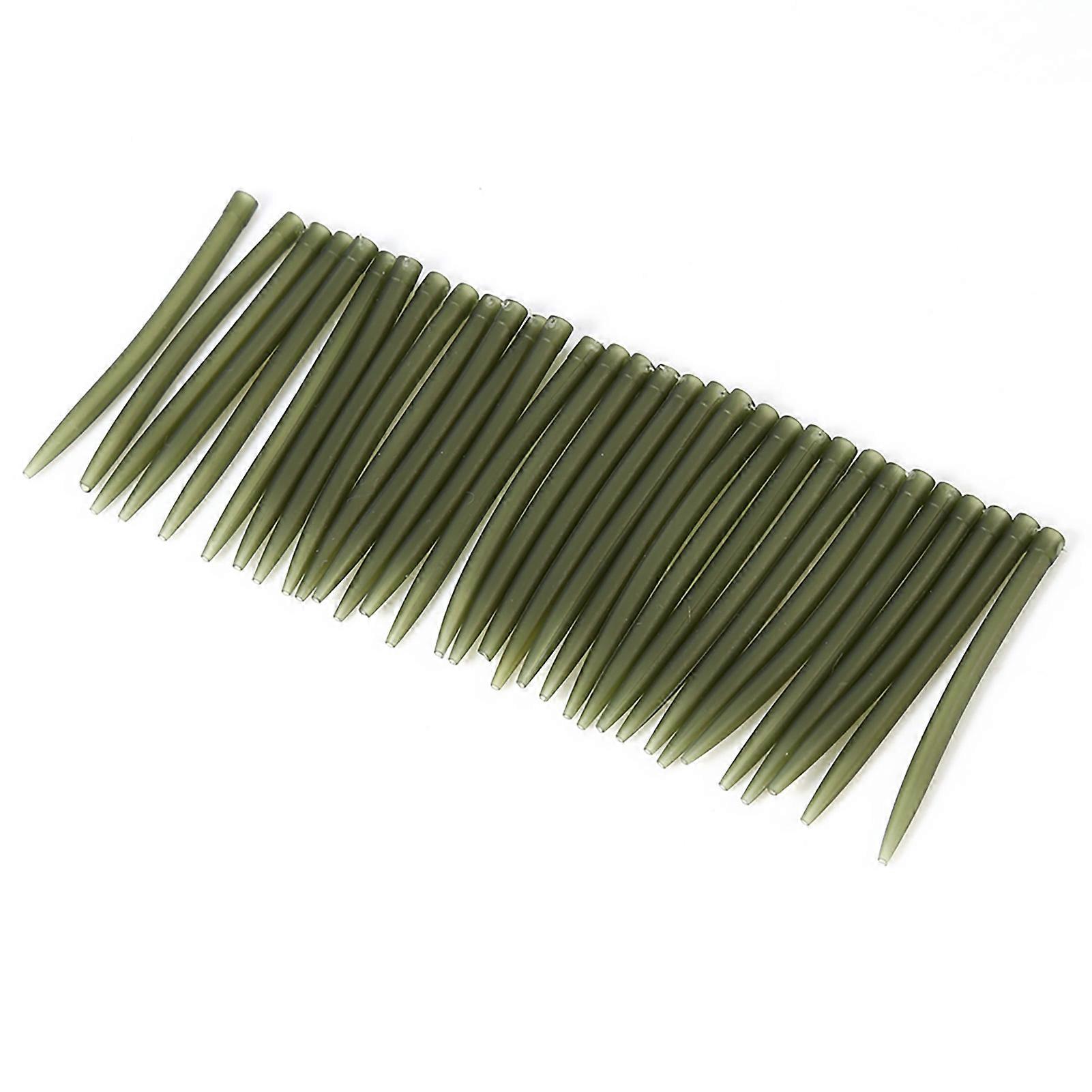 30PCS 51MM Carpe Pêche Tacle En Caoutchouc Anti Enchevêtrement Manchon Terminal Conseils (Vert Foncé)