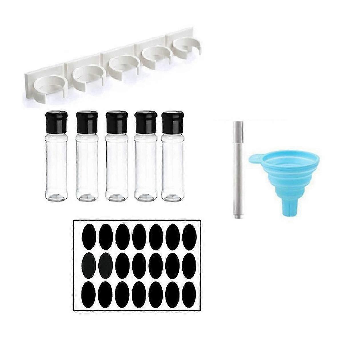 Plastic Spice Jar Organizer With Rack For Kitchen Seasoning Storage