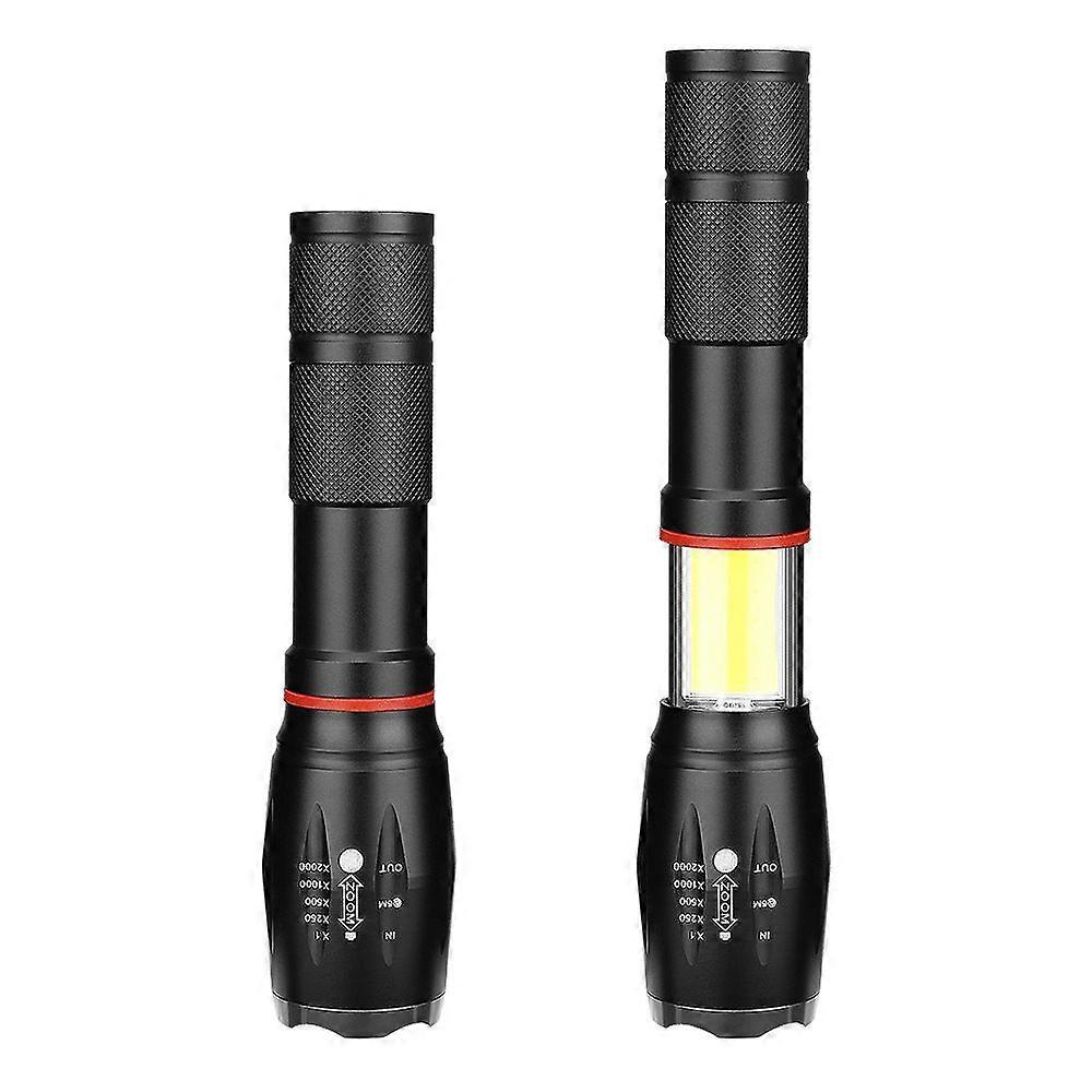 Retractable focusing strong light led mini multi-function rechargeable flashlight