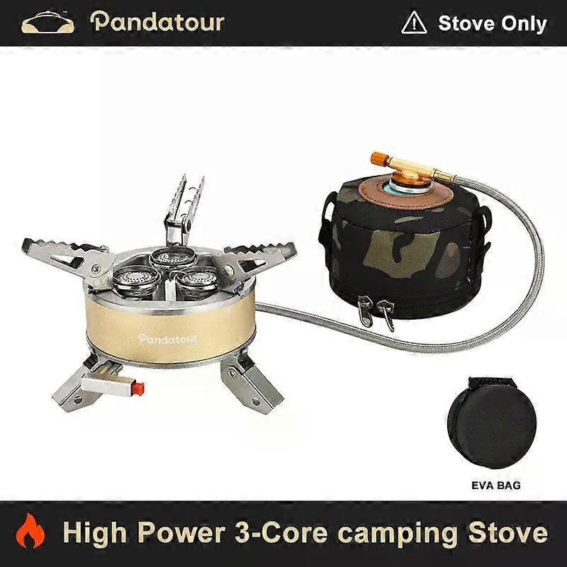 pandatour Outdoor Portable Gas Stove Three Core Furnace 3 Burners Windproof Folding Ultralight Burner Gas Stove for Picnic stove
