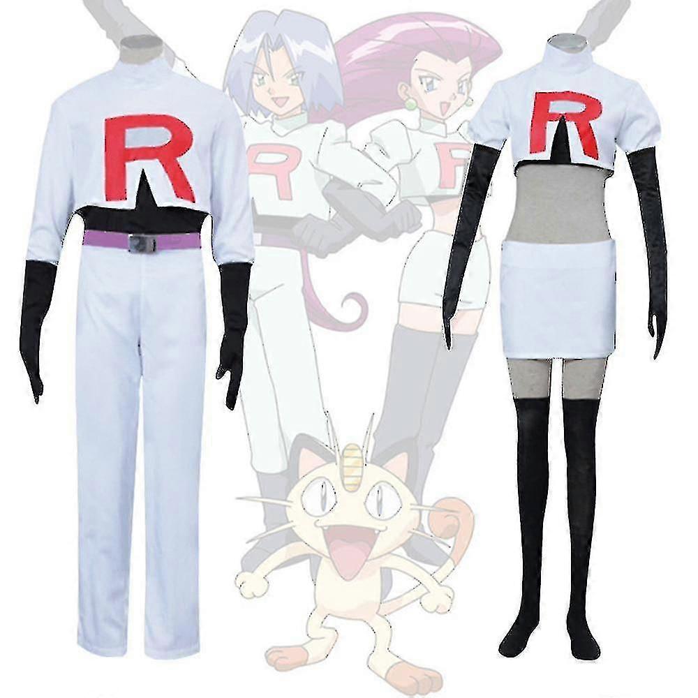 Cosplay Galaxy Rockets James Jessie Pullover Pants Skirt Gloves Stockings Full Set Game Costume Unisex Adults-e Z