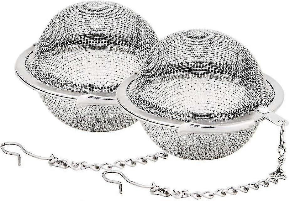 2 stuks roestvrij staal mesh riem ketting filter thee bal 5,5 cm thee zeef