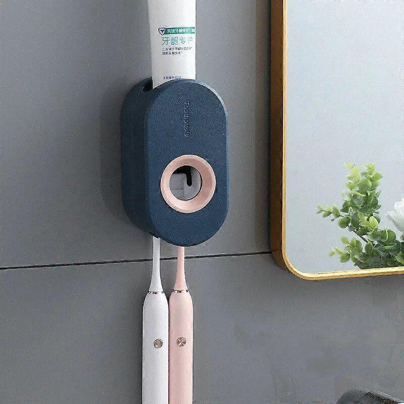 Adhesive Automatic Toothpaste Squeezer Set, Wall-mounted Toothpaste Holder, Toothbrush Rack, Wall Suction Toothpaste Squeezer