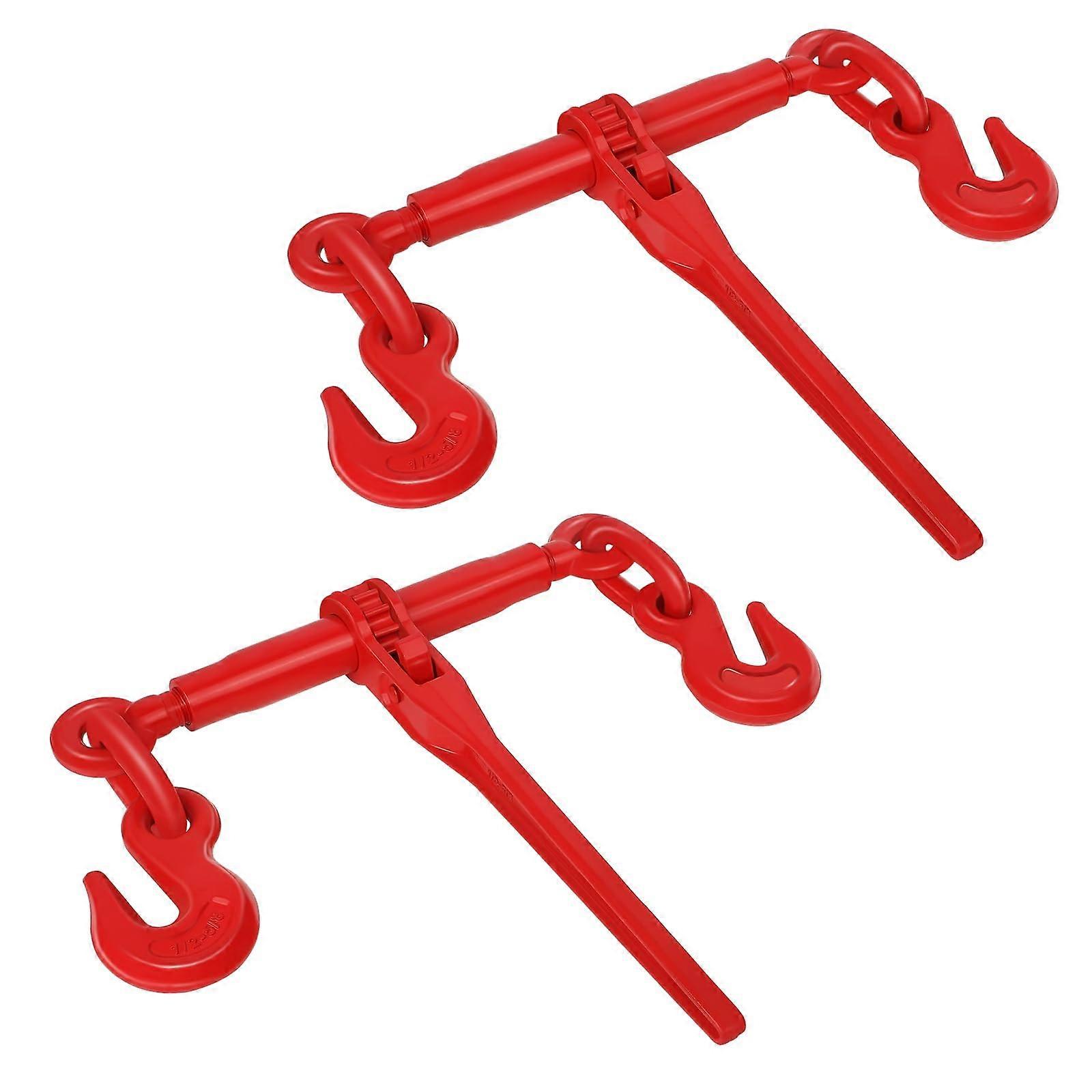 2 Pack 13000LBS Ratchet Chain Load Binders, 1/2 to 5/8' with 2 Grab Hooks, Breaking Str 46000LBS