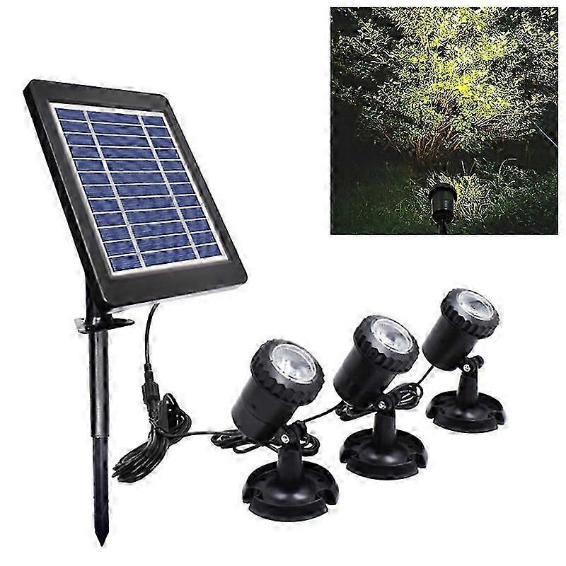 3 In 1 Warm Light Lawn Insertion Pool Diving Solar Spotlight