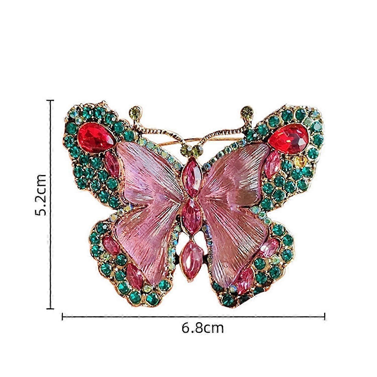 Women Brooch Retro Butterfly Shape Rhinestone Decor Anti-slip Wear