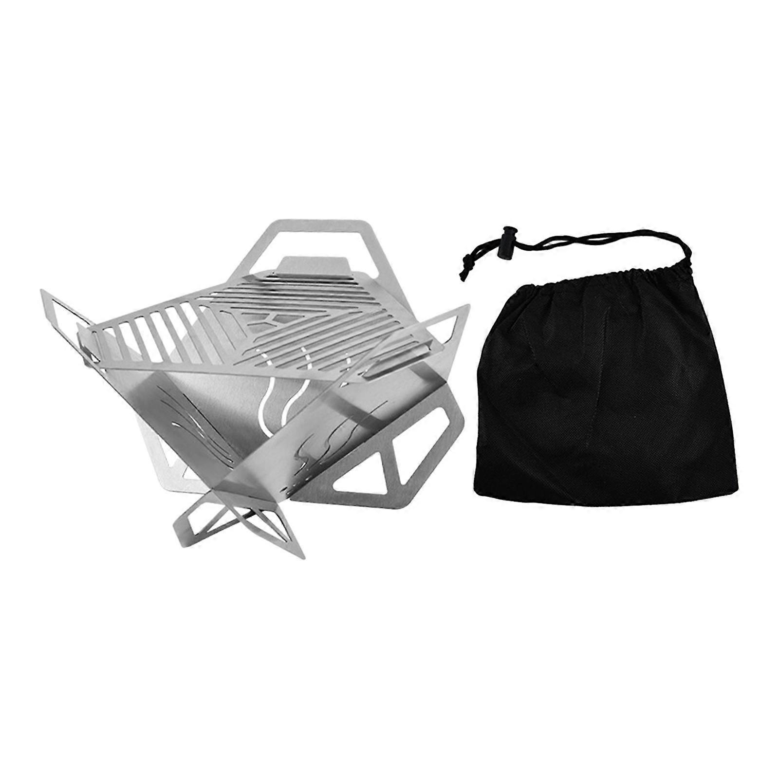 BBQ Grill Fire Pit Detachable Folding Grill 23.5cmx15.5cm