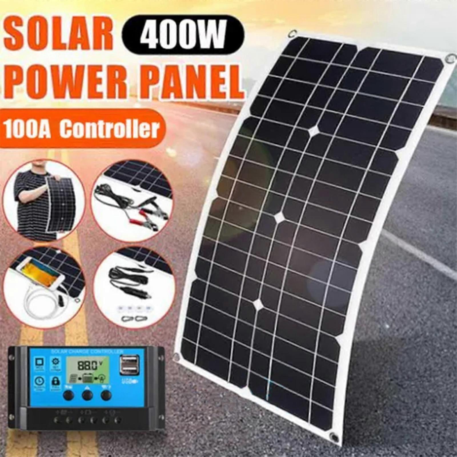 400W RV Rooftop Camping Off-Grid Power, Watt Flexible Solar Panel 12V Mono Home