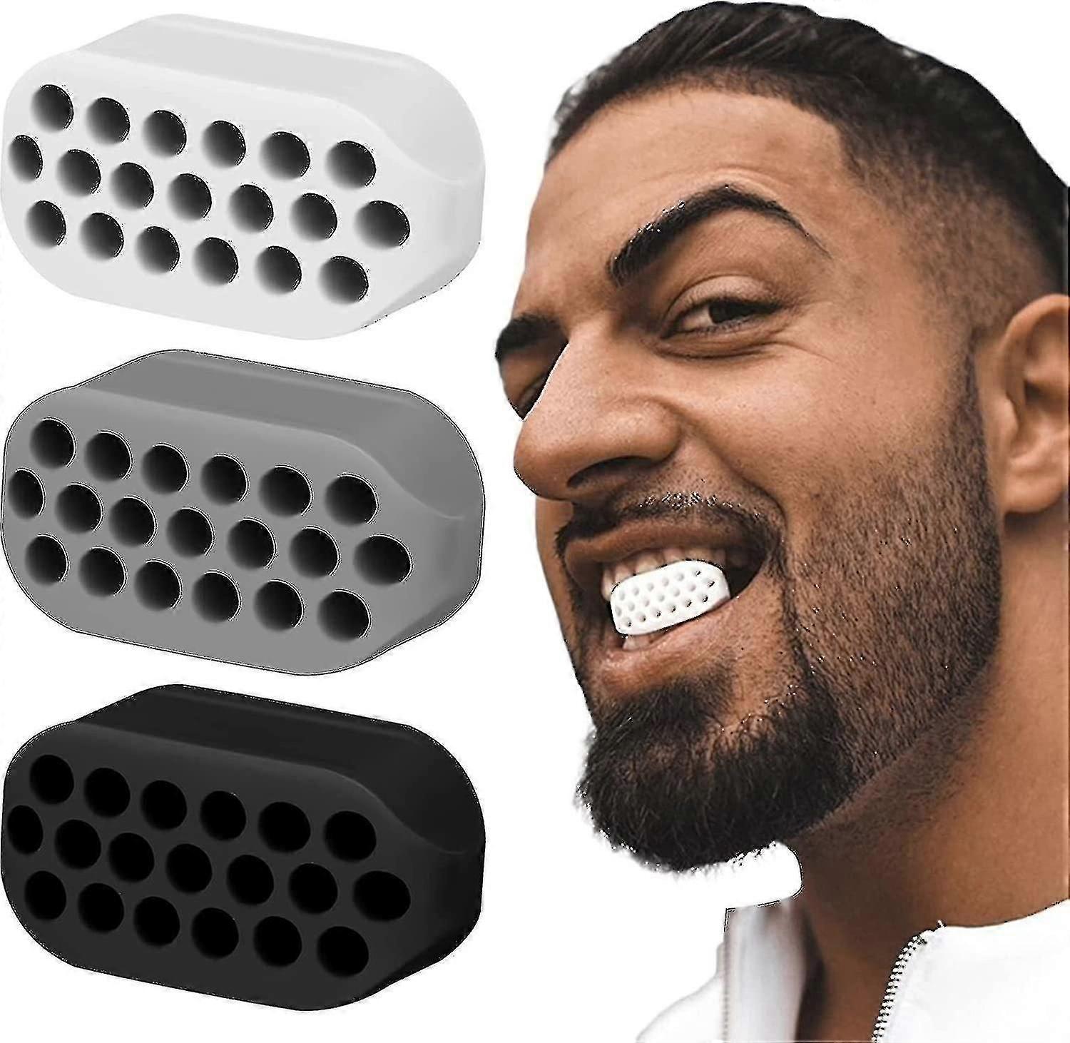 3 pices állkapocs gyakorló, állkapocs gyakorló, machoire izomzat, állkapocs edzés, öntsük renforcer et ress