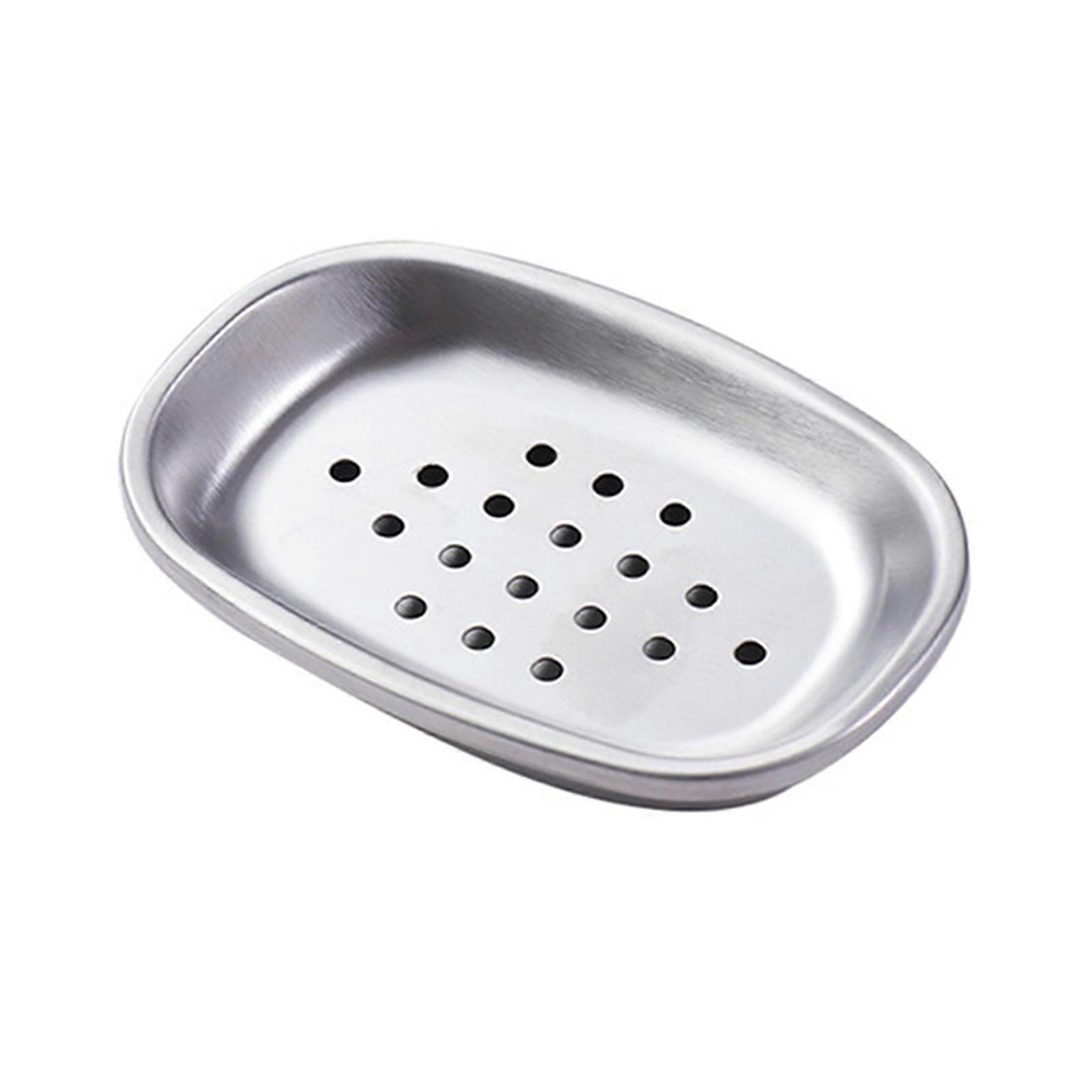 Practical Stainless Steel Soap Holder with Drips Tray Double Layer Storage Box for Shower and Kitchen Sink Organization