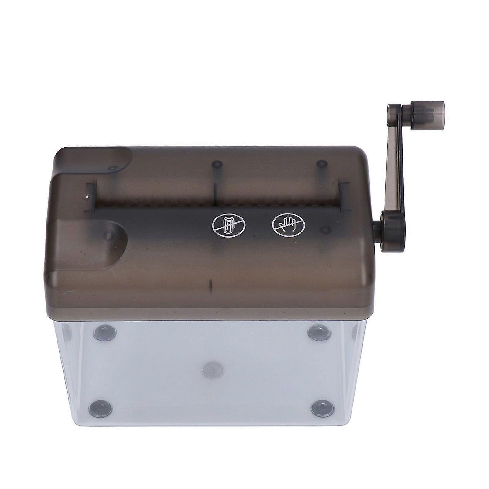 Manual Paper Shredder Portable Manual Compact Structure Simple Operation Hand Crank Shredder for Office Desktop HomeGray