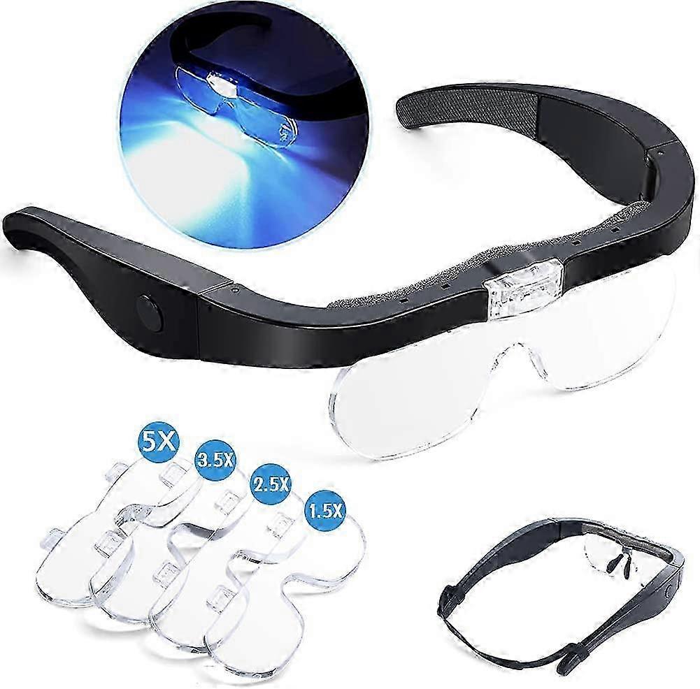 Loupe loupe éclairée par LED avec batterie rechargeable pour un travail électronique précis Lecture tête haute Commande à main levée Alimentation par USB