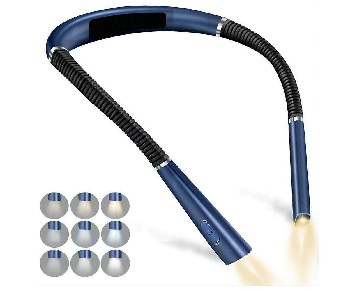 Biwiti Adjustable LED Neck Reading Light - Perfect for Bedtime Reading, USB Rechargeable, Eye-Friendly, Blue