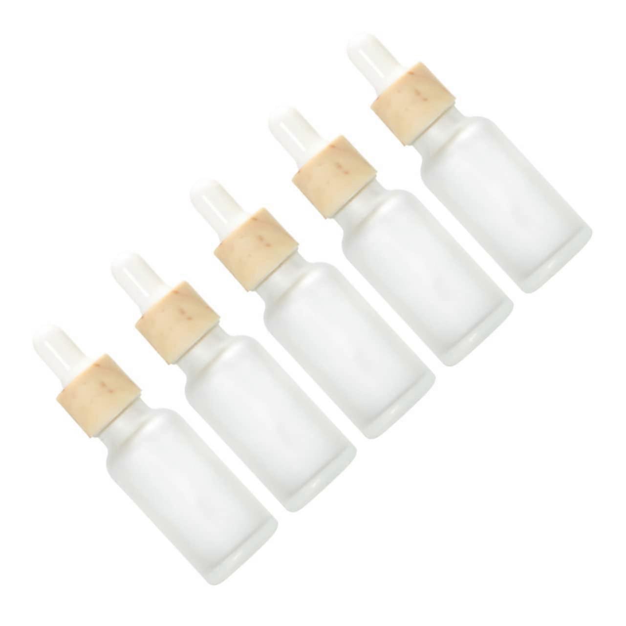 5 Pack Frosted Glass Dropper Bottles 20ml Subpackaging Bottles for Cosmetics Go
