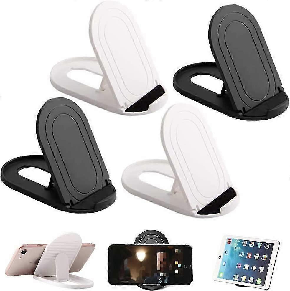 4 Pcs Foldable Cell Phone Stand,Multi-Angle(Black & White)