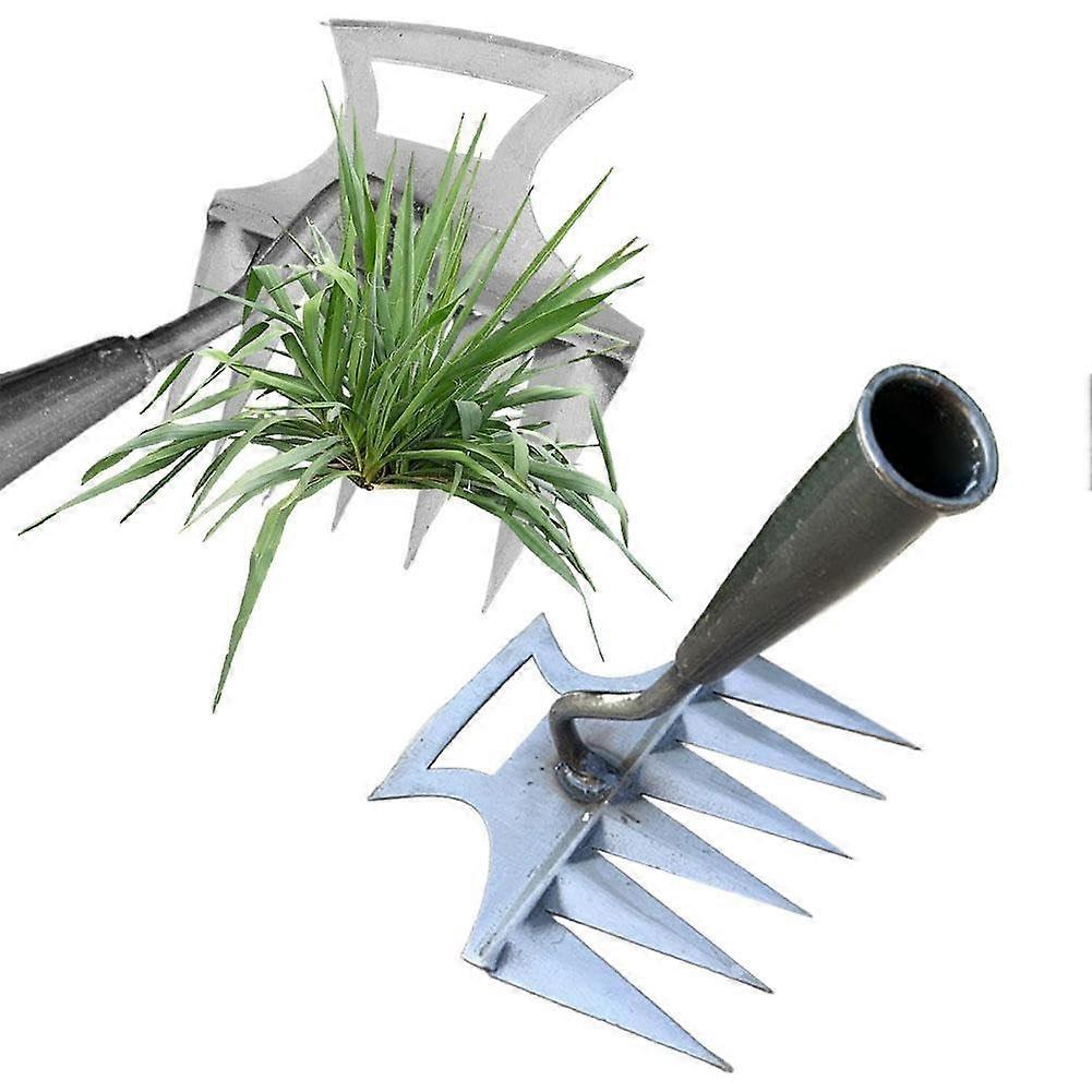 Detachable Gardening Hand Weeder Tool,Carbon Garden Steel Weeding Rake,6 Tines