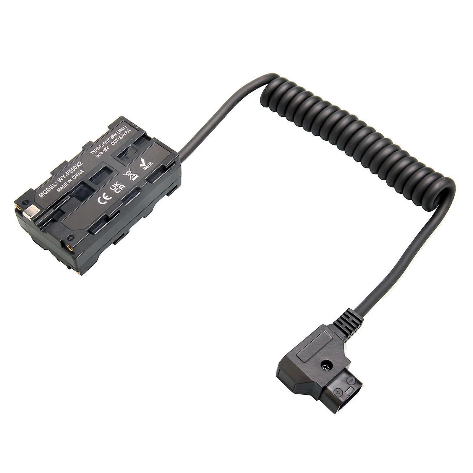 D Tap to F550/F970/F750 Series Dummy Battery Adapter Cable  for Professional Photographers and Filmmakers