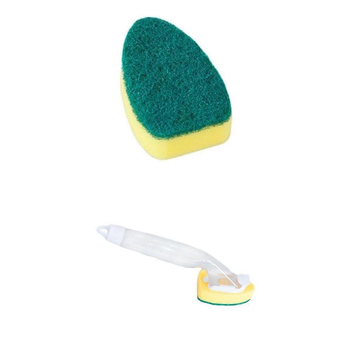 Kitchen Scrubber Brush w/ Replace Sponge and pot Cleaning