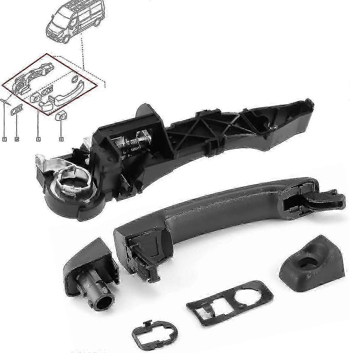 Left Side Exterior Door Handle for Sliding Door with Holder, Compatible with Certain Brands, Replacement Part 806075481R 806067794R