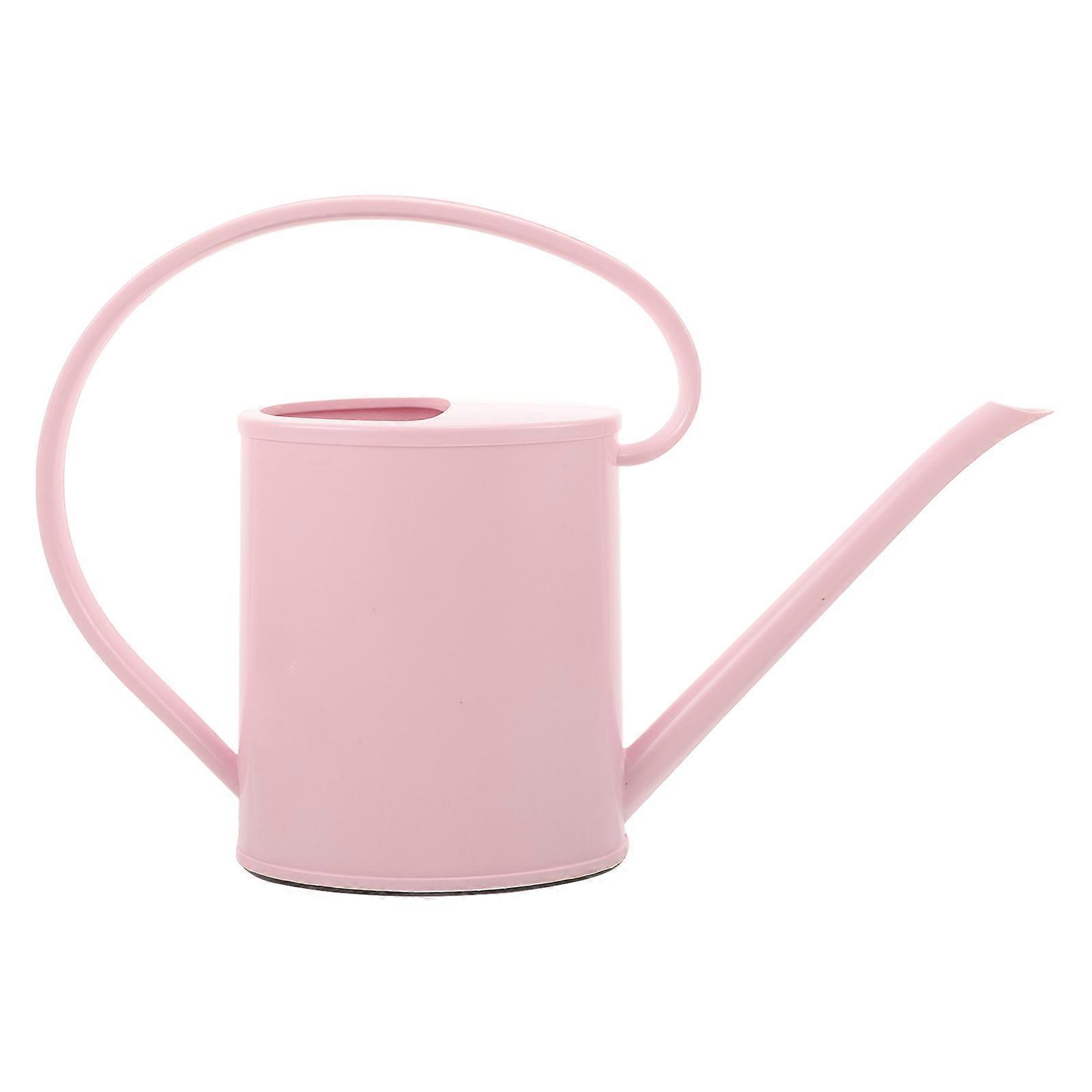 Ergonomic Long Spout Pink Watering Can for Indoor Outdoor Plants Durable Garden Pot Office Home Use