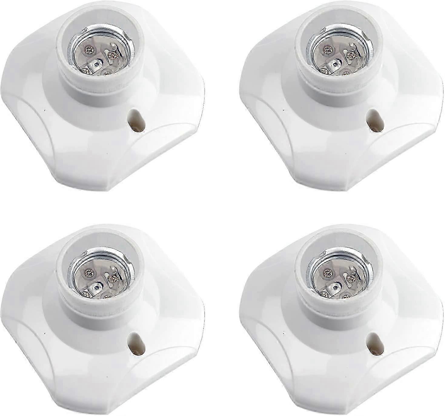 4pcs E27 screw bulb socket holder, E27 lamp holder base, suitable for Edison E27 screw wall socket, AC 220-250V, ceiling lamp, white