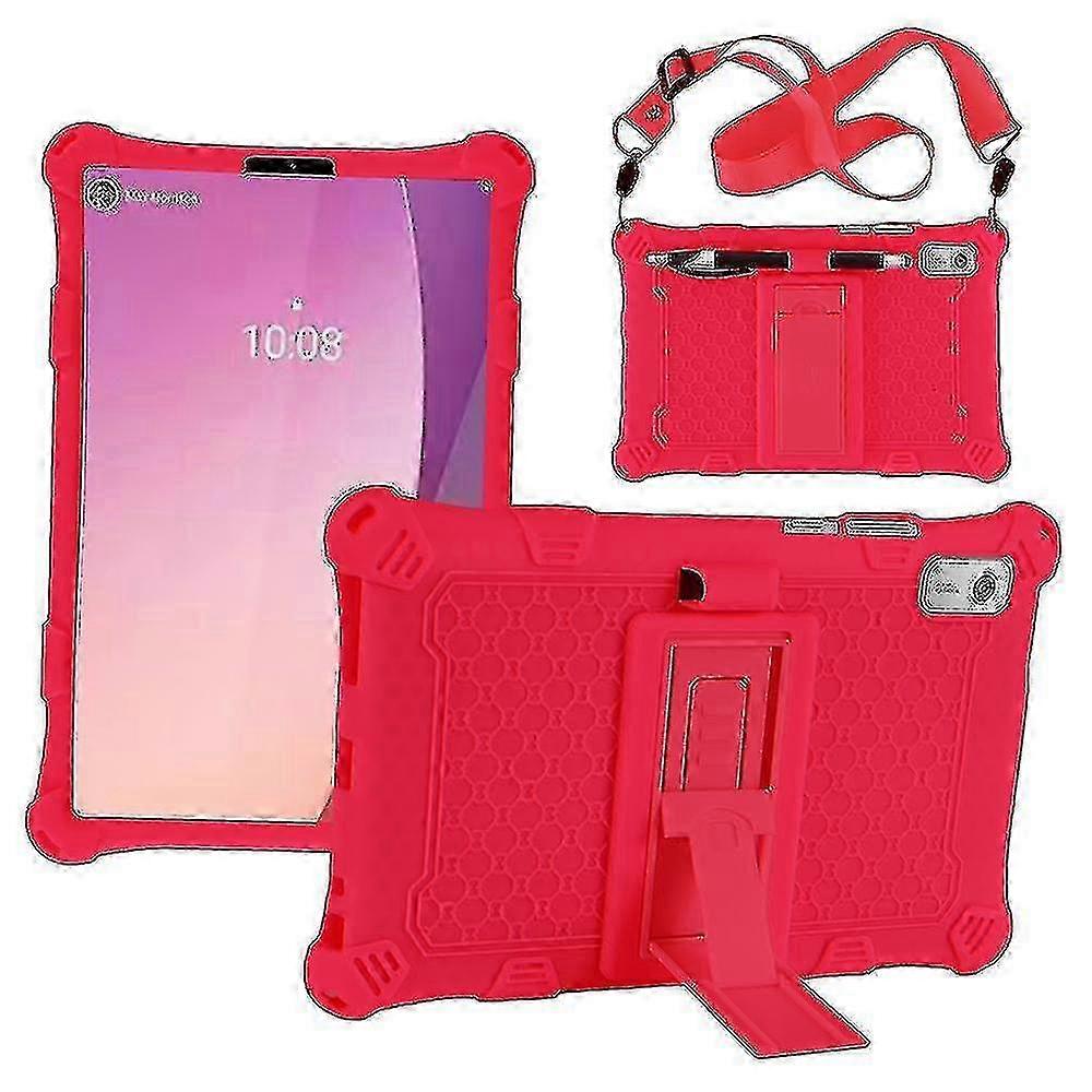 Lenovo Tab M9 Θήκη Tablet με Βάση Στήριξης &; Ιμάντα Ώμου - Αντικραδασμικό Κόκκινο Κάλυμμα