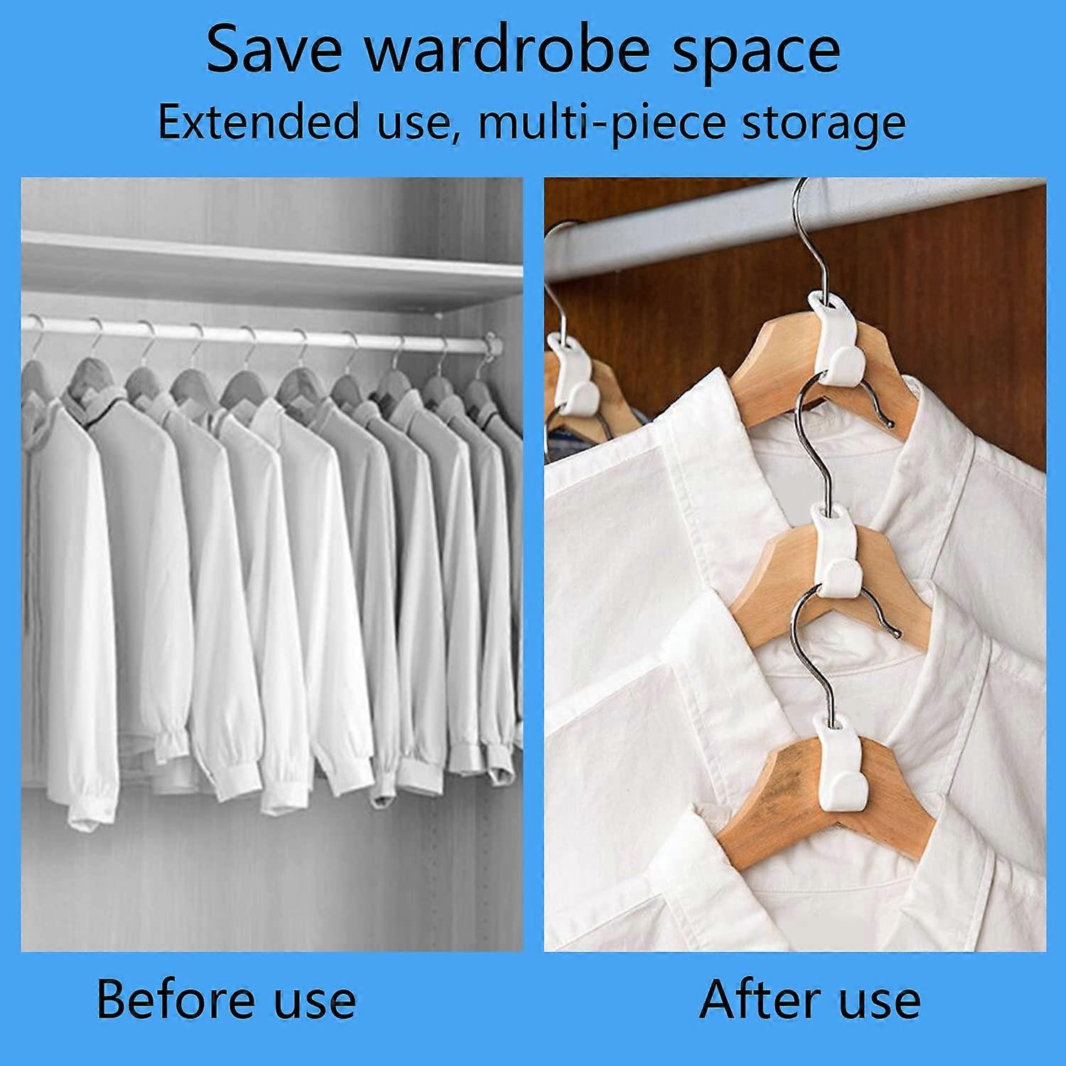 50 Pcs Clothes Hanger Connector Hooks  Space Saving Clothes Hook Multi-Layer Stackable Hanger for Wardrobe Cabinets