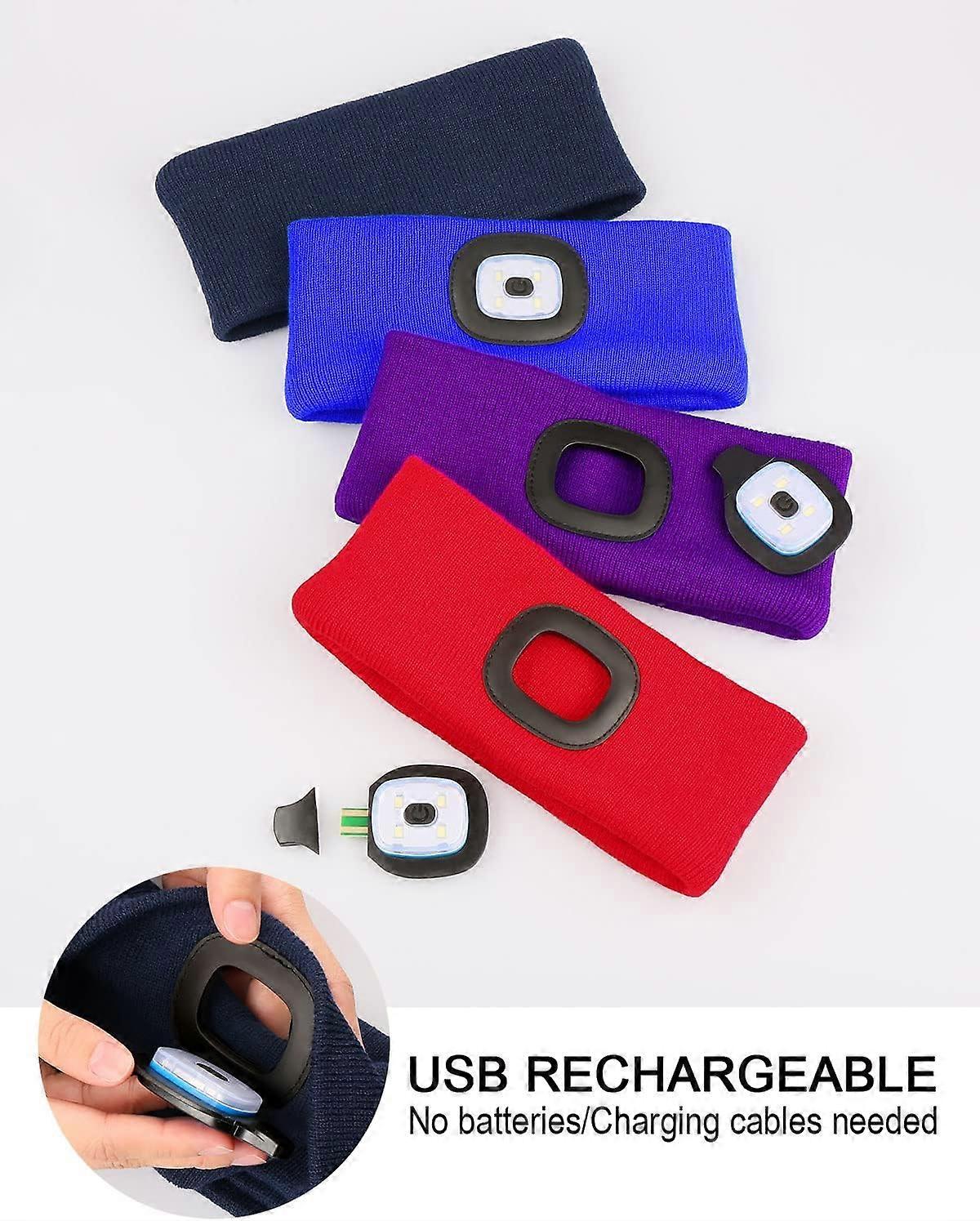 USB Rechargeable Running Gadgets High Stretch Headlamp LED Headband Light