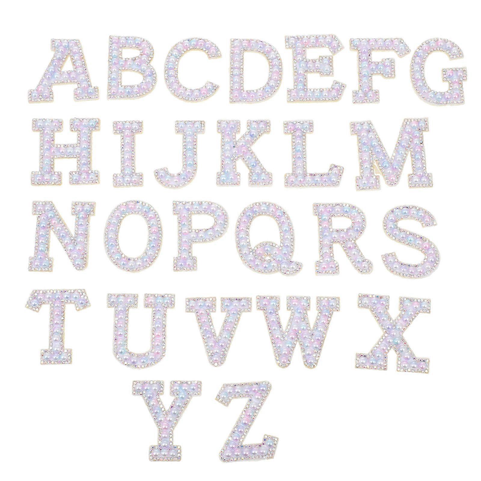 Jacket Patches Alphabet Patches Embroidery Patches Multi-colored 4.5X2cm DIY Design Decorate 26Pcs