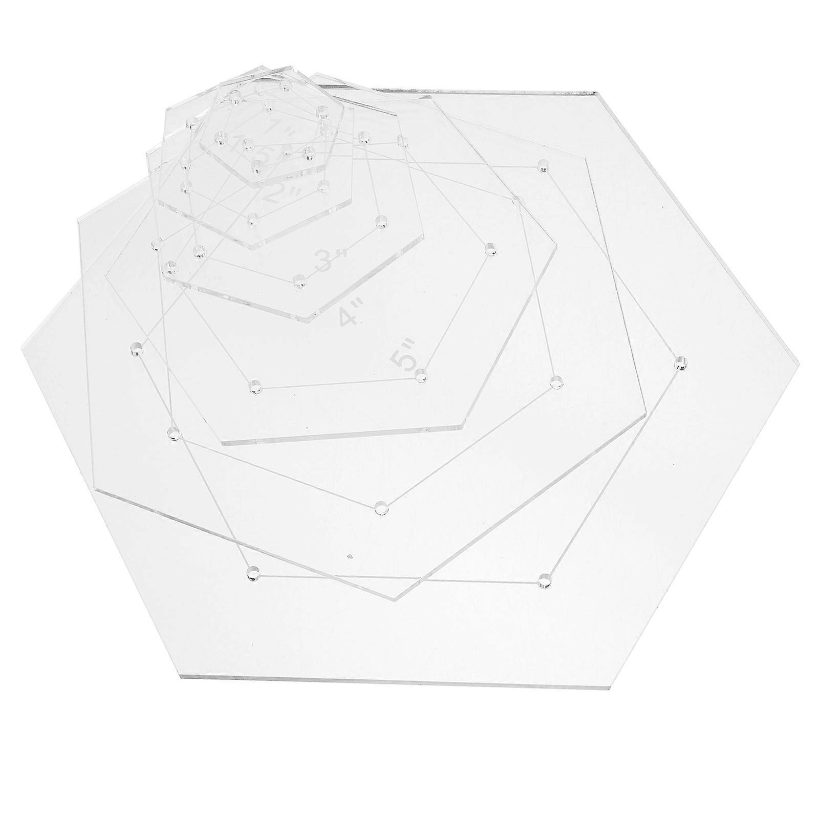Quilting Template Patchwork Embroidery Stencil DIY Crafting Sewing Projects Hexagonal Acrylic Measurement 6Pcs