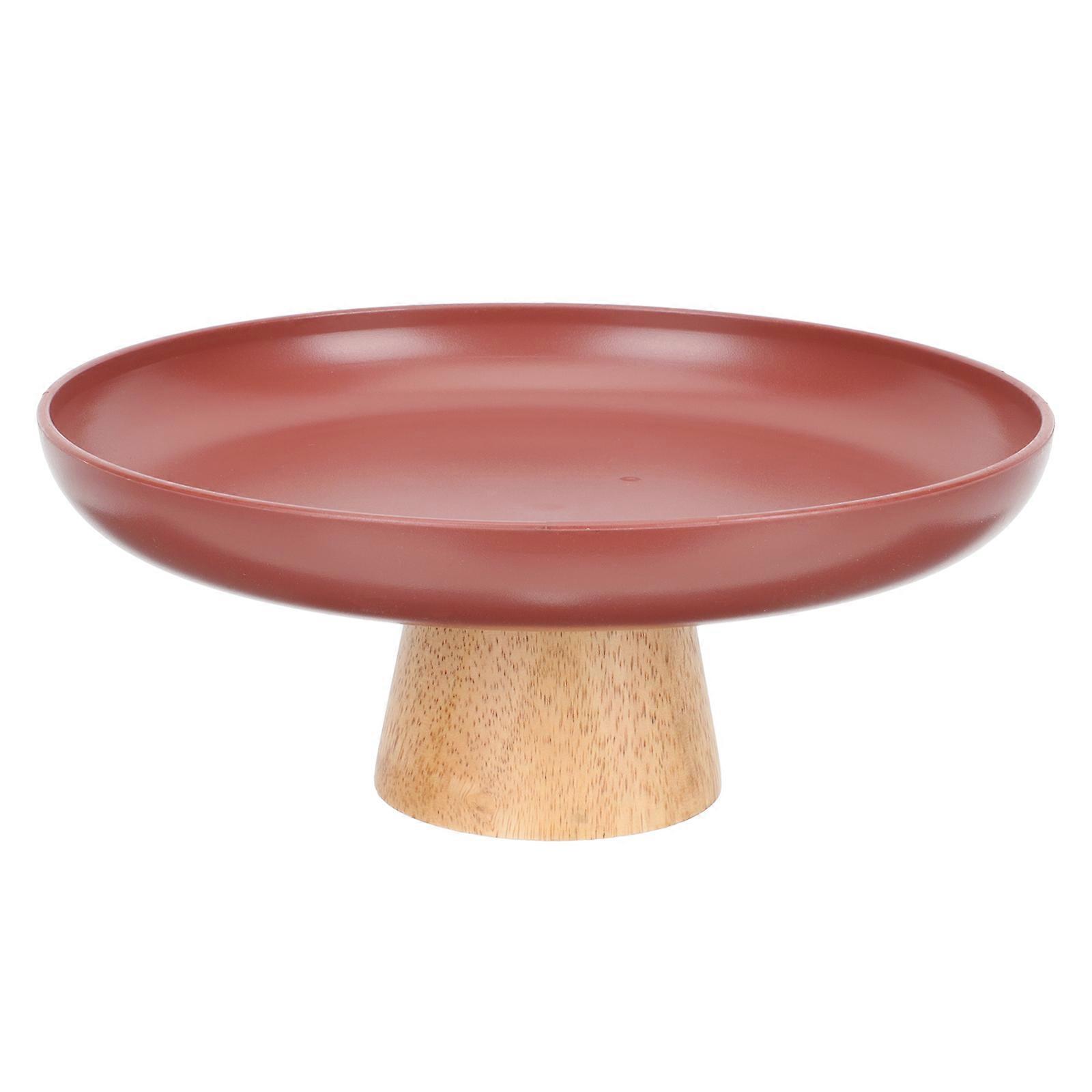 Dessert Table Display Wood Cake Holder For Wedding Parties Round Burgundy 20X20CM Food Display 1Pack