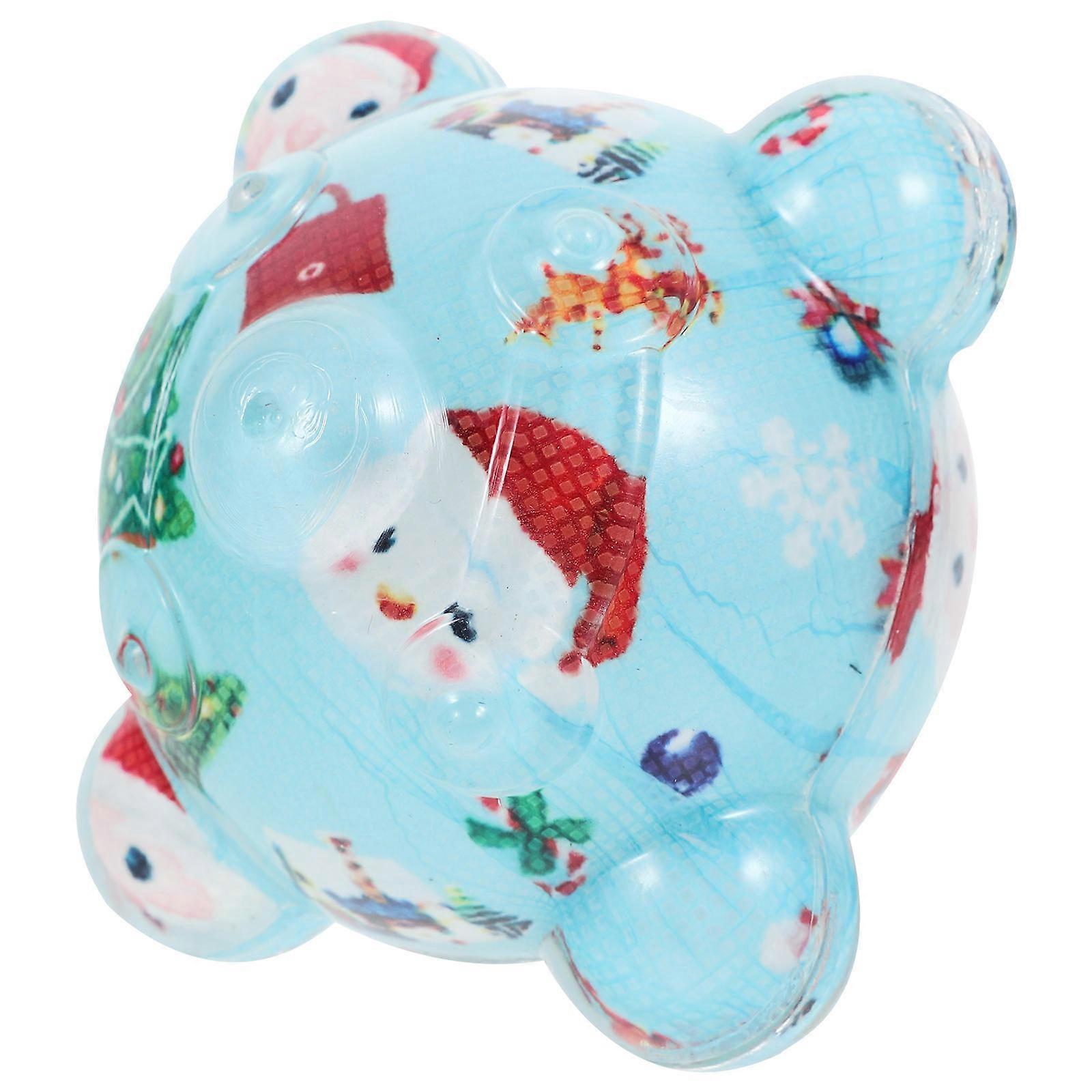 Kitten Teething Toy Ball Shaped TPR Relieve Pet Anxiety Cat Toy For Daily Playtime Sky-Blue 8x7x9cm 1Pcs