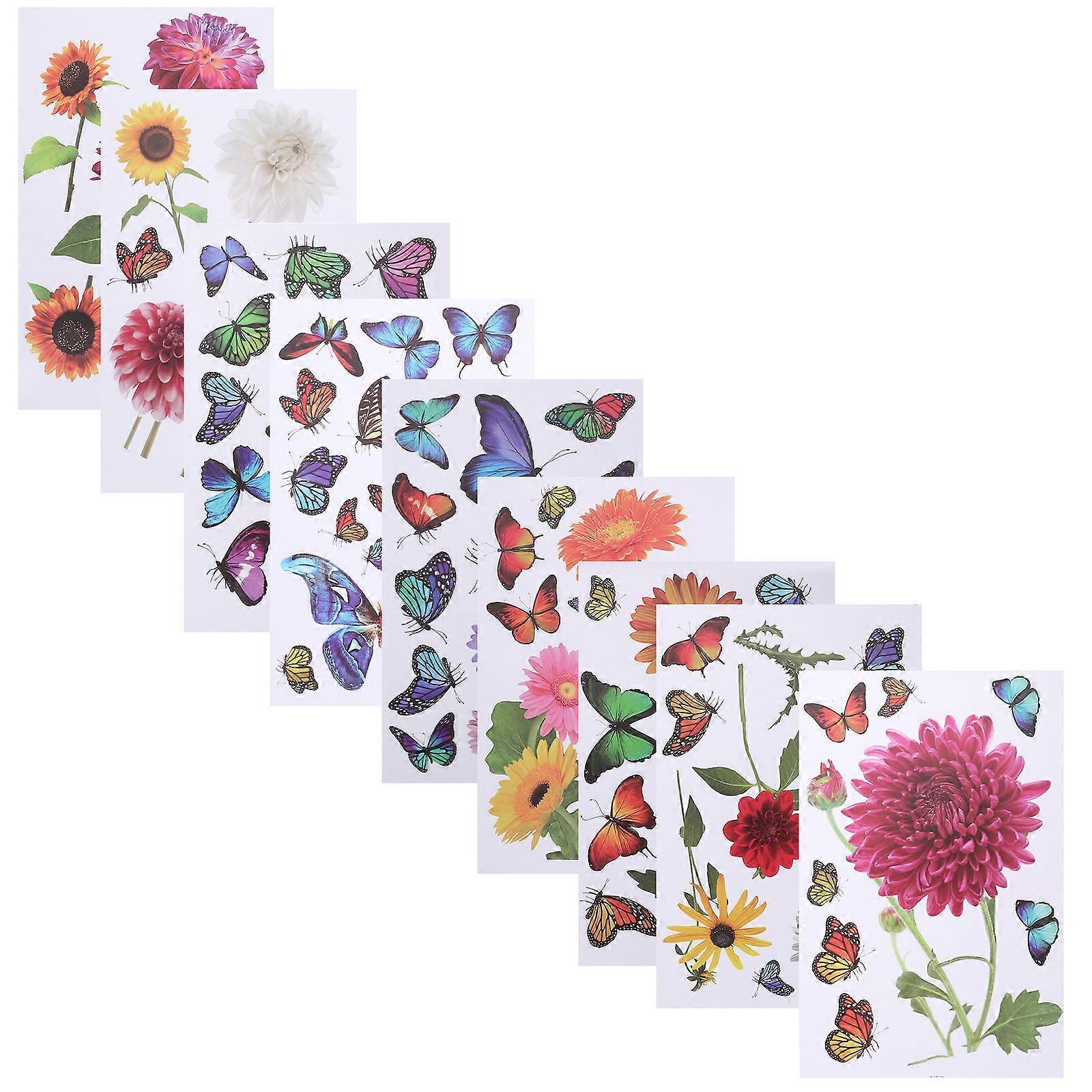 Static Flower Window Clings High Simulation Lifelike Appearance PVC Material 1 Sheet