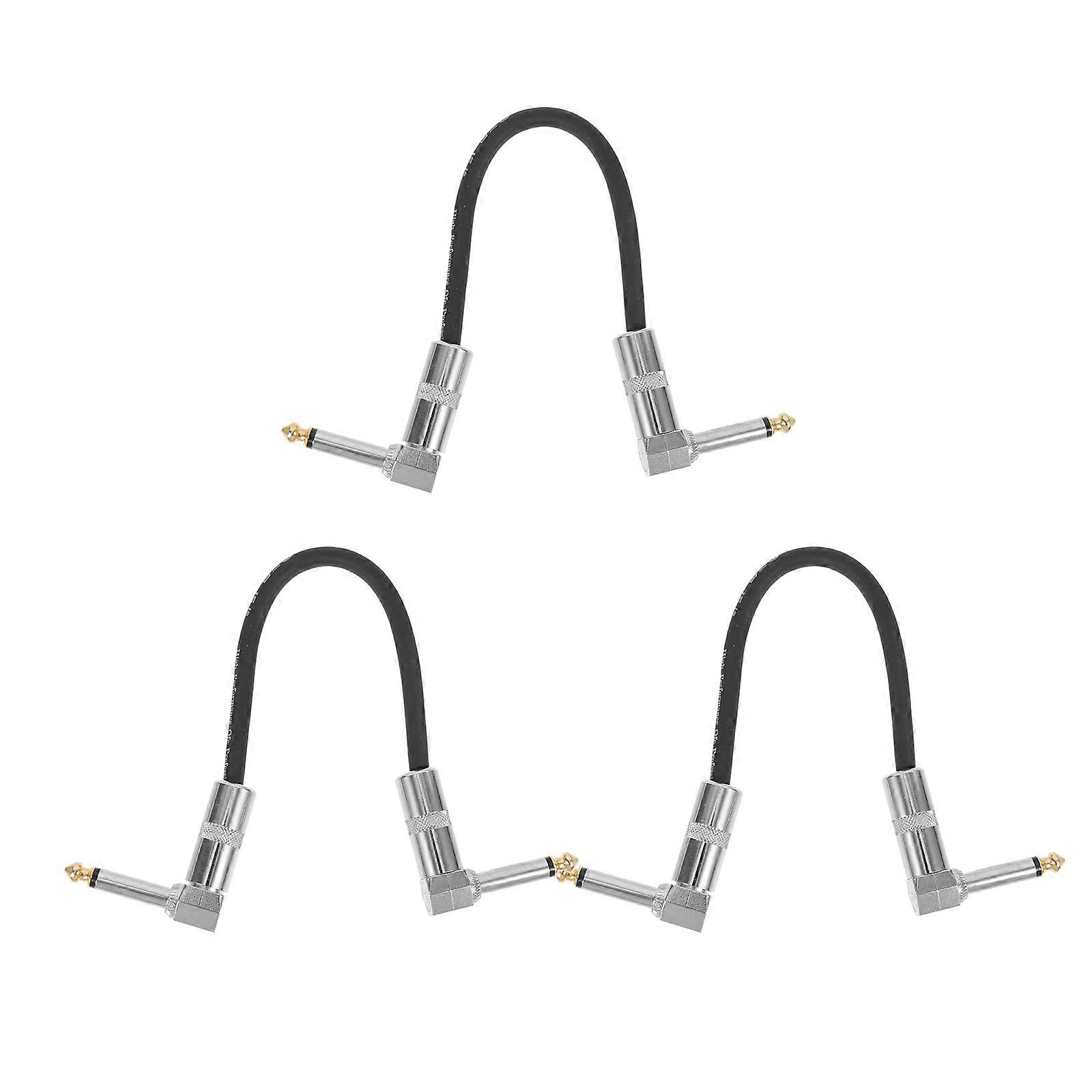 3pcs Durable Guitar Patch Cable for Electric Guitars, Mono Effect Pedal Cables, Lightweight and Portable for Musical Instruments