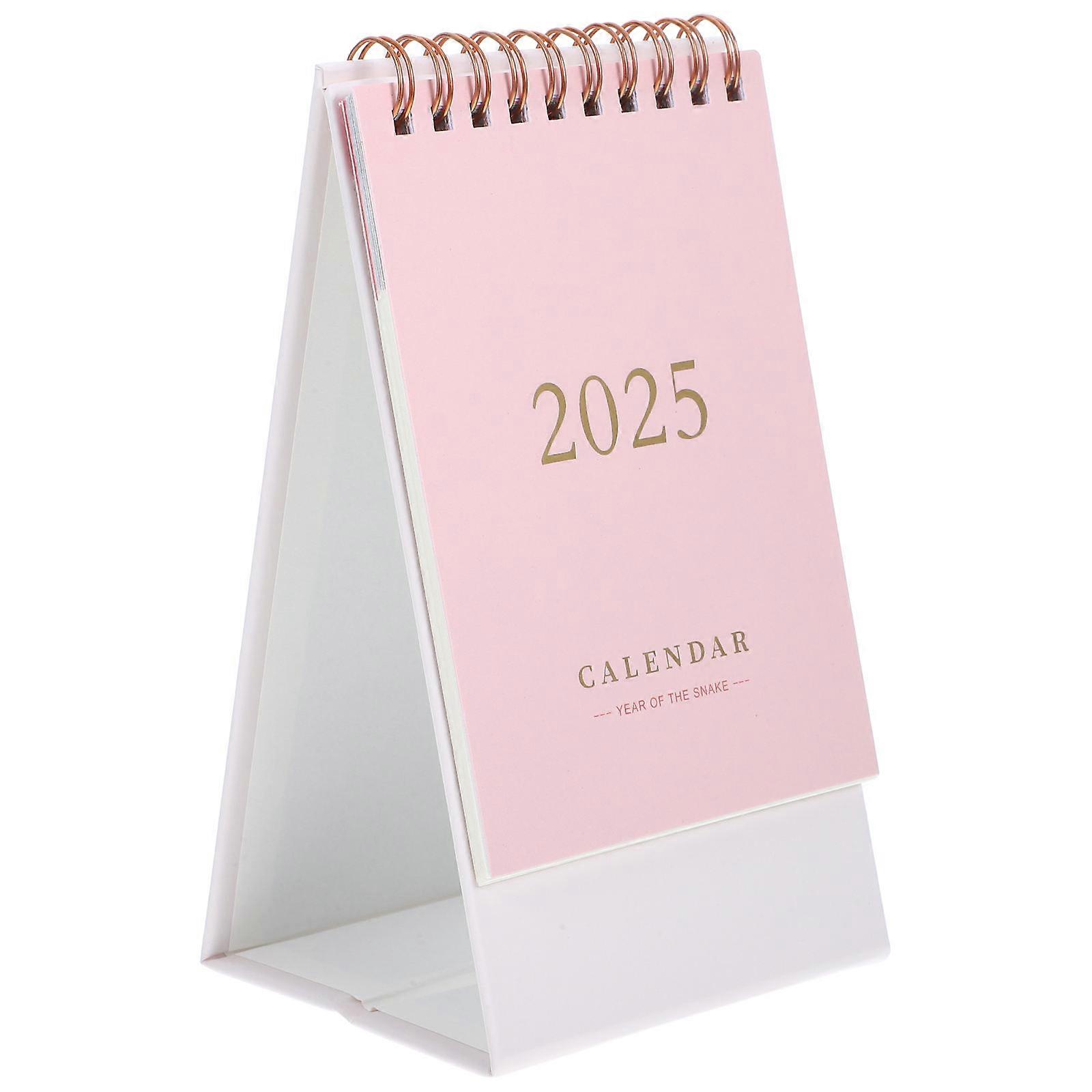 Mini Standing Calendar Paper Design for Office Workers Rectangular Shape Manual Date Change 1Pcs
