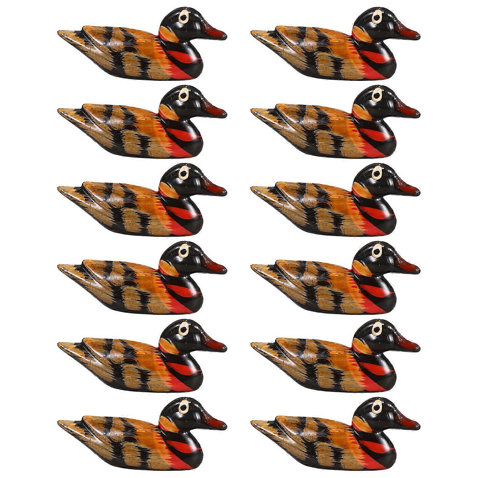 Wooden Duck Shape Chopstick Rest Holder Tableware Stable Support 6.50X2.80X1.70CM 12Pcs