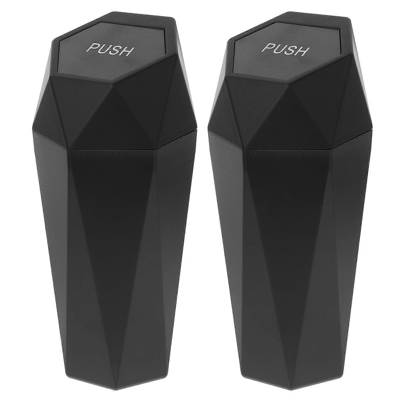 Car Trash Can Durable Leak Proof Waste Holder for Cup Holder Stylish Automotive Garbage Bin for Organizing Snacks and Small Items Black