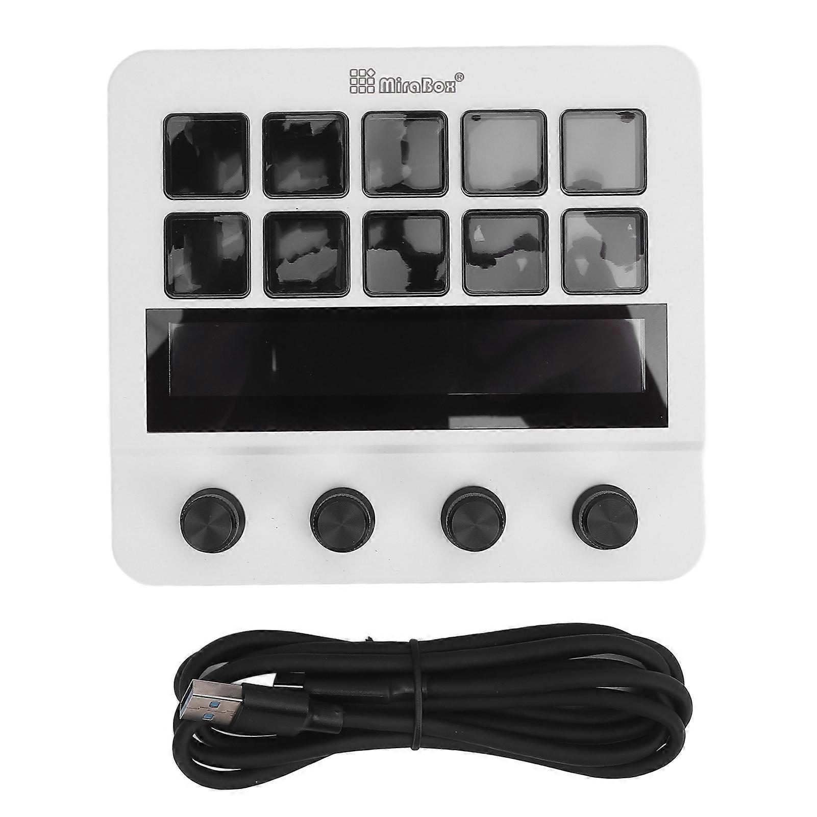 Contrôleur de flux avec tableau de bord à 10 touches, boutons LCD personnalisables, clavier de contrôle de studio pour streaming sur PC