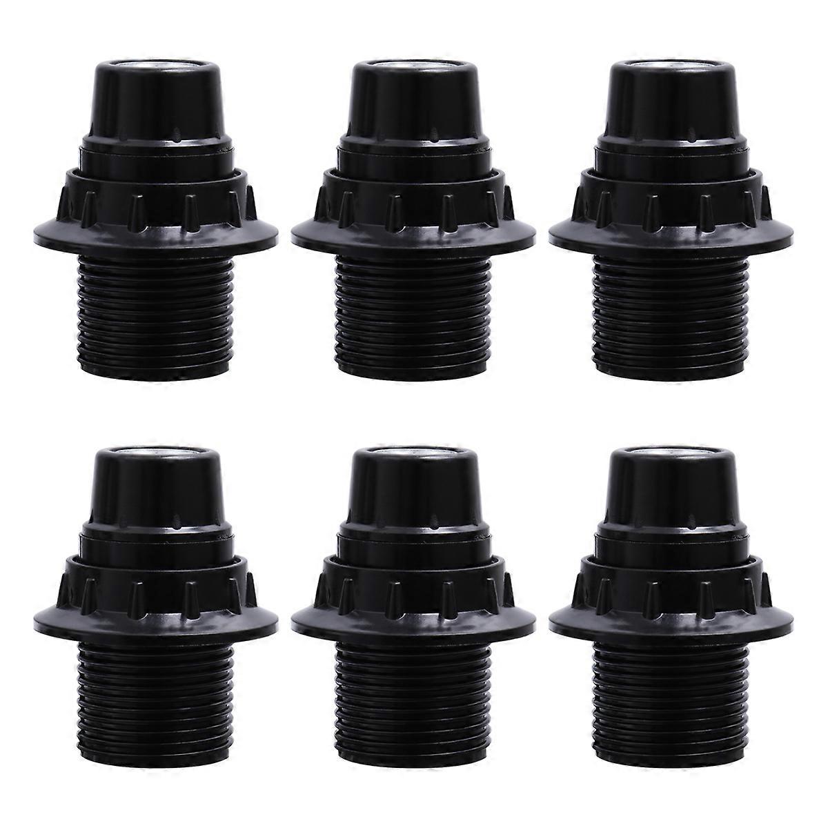 Round Socket E14 Light Sockets Electric Accessory for DIY Project Heat Resistant 6Pcs