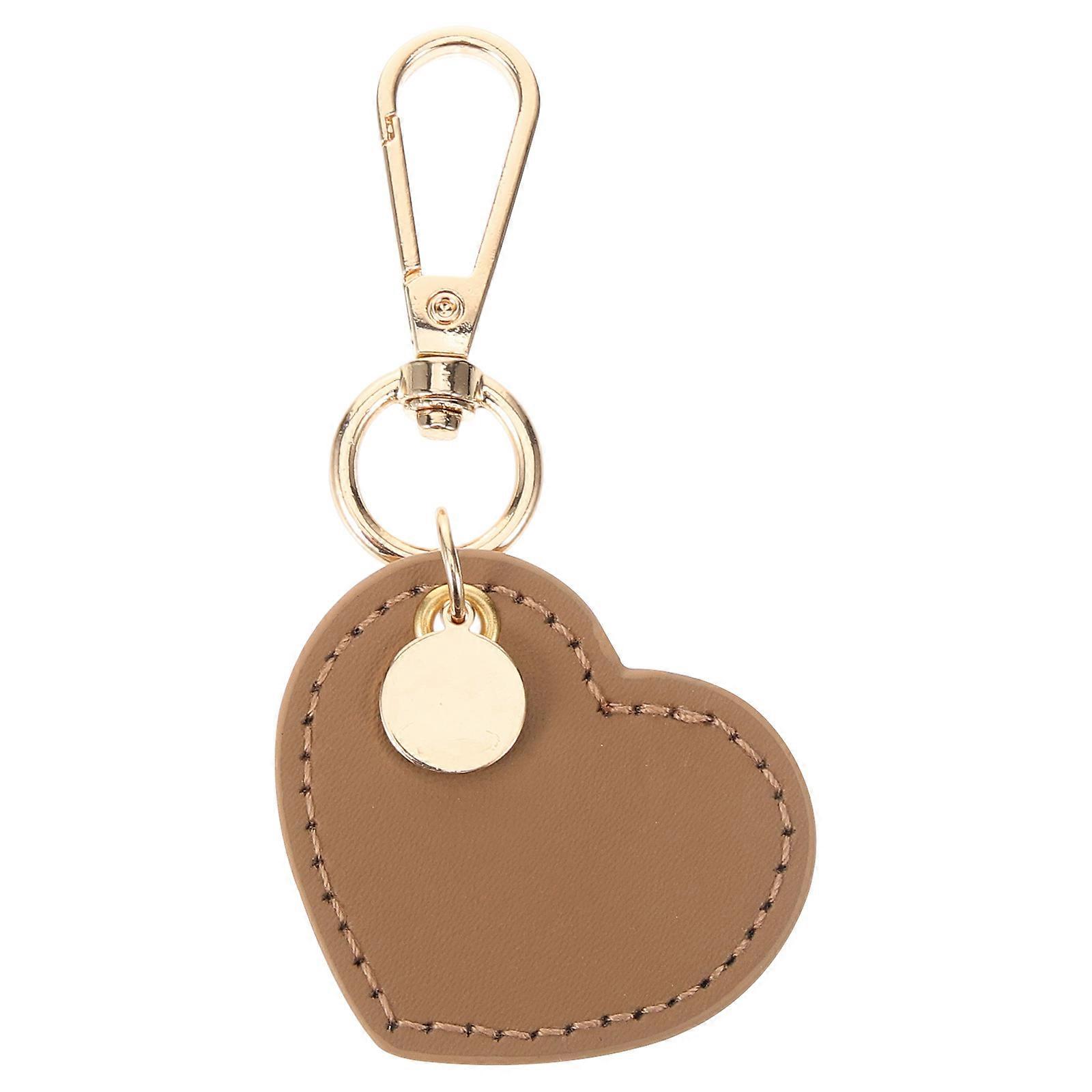 Heart Key Chain Nordic Style Daily Use Accessory Light Brown 9.00X4.50X1.00CM 1Pcs