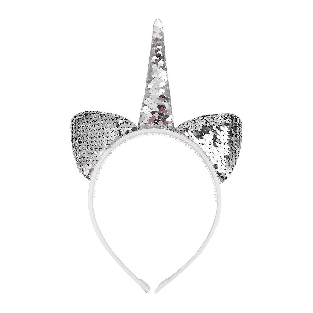 Toddler Headbands Unicorn Style Headband for Children Special Festivals Silver 1Pack