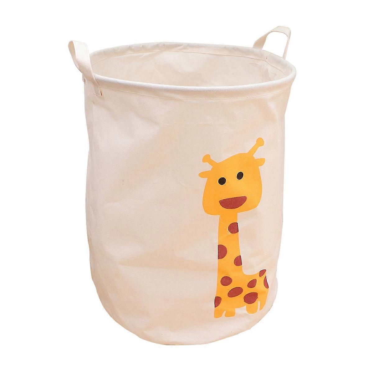 Foldable Laundry Basket Round Cartoon Design 50x40cm for Home Use 1Pack