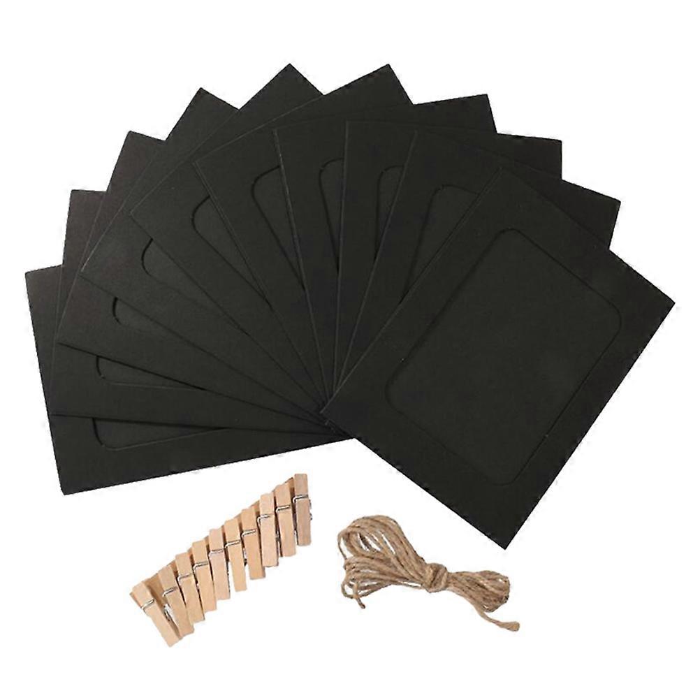 Paper Frame Artistic Style Photo Wall With Rope And Clips For Balcony 13.1X9.7cm 3 Packages