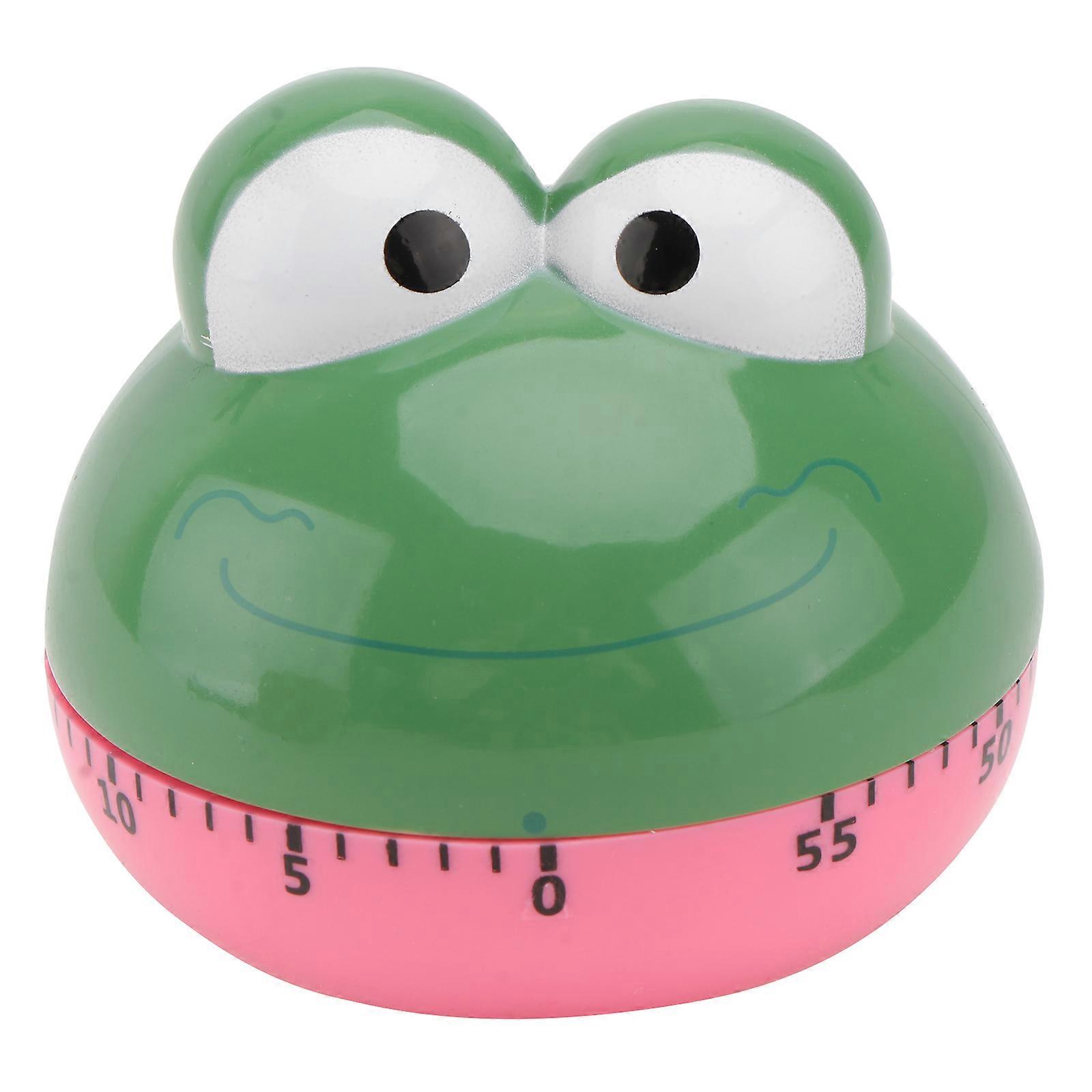 Adorable Frog Shape Kitchen Timer Time Management Plastic Metal Battery-free 1Pack