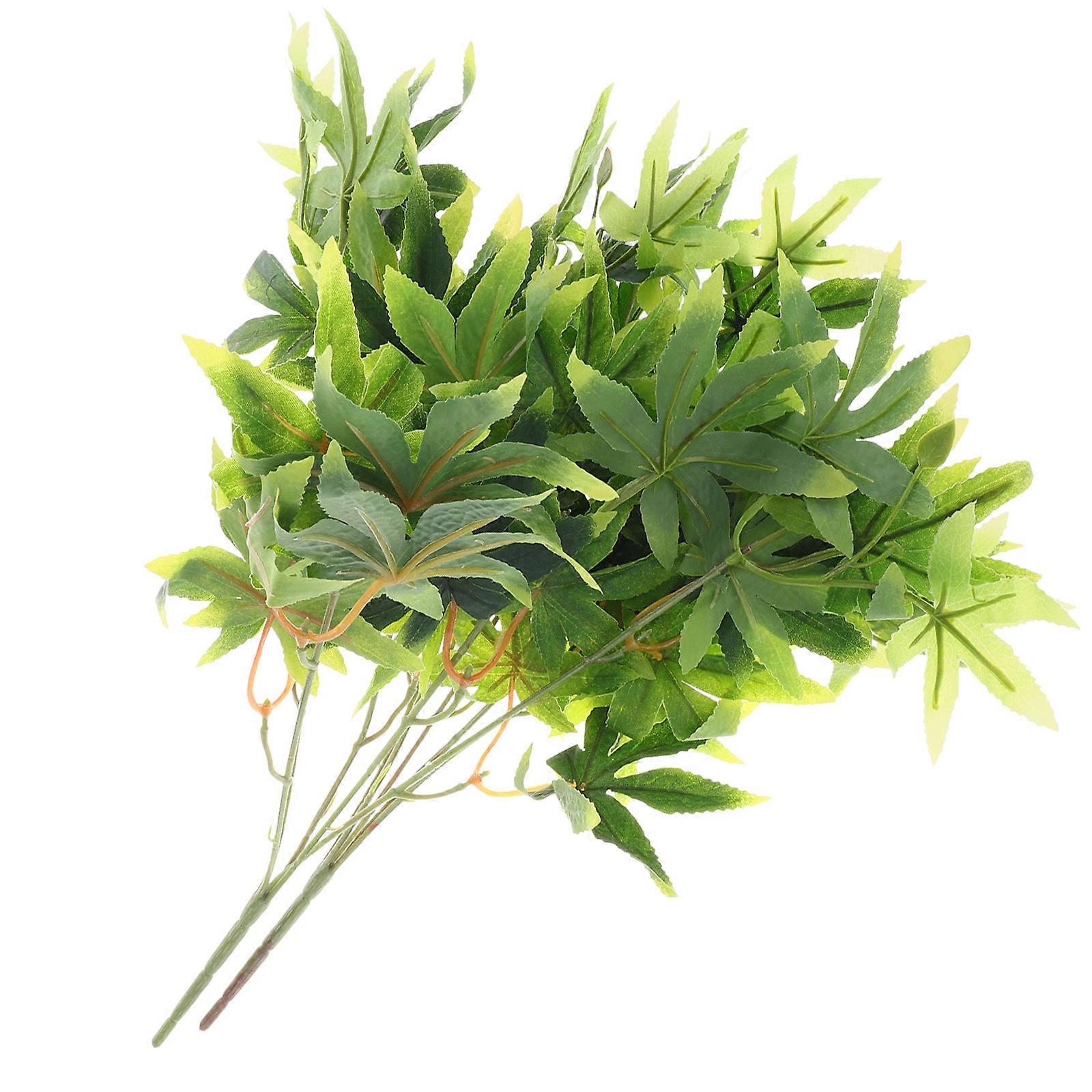 Artificial Maple Leaves Lifelike Artificial Plant Vase Filler Green 35 x 20 x 10 Cm Decorative 2Pcs