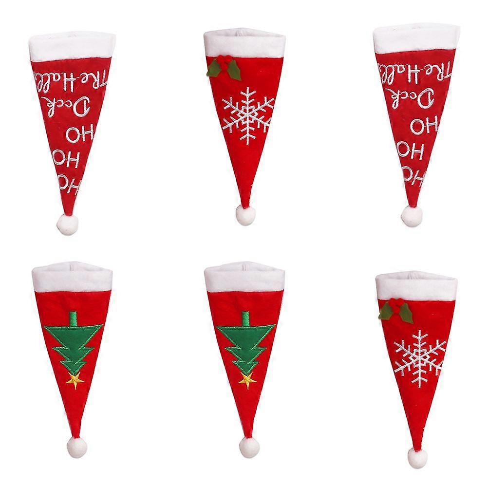 6Pcs Christmas Table Cutlery Storage Covers Tableware Covers Fork Holders